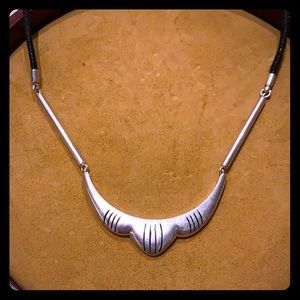 Boho chic silver necklace